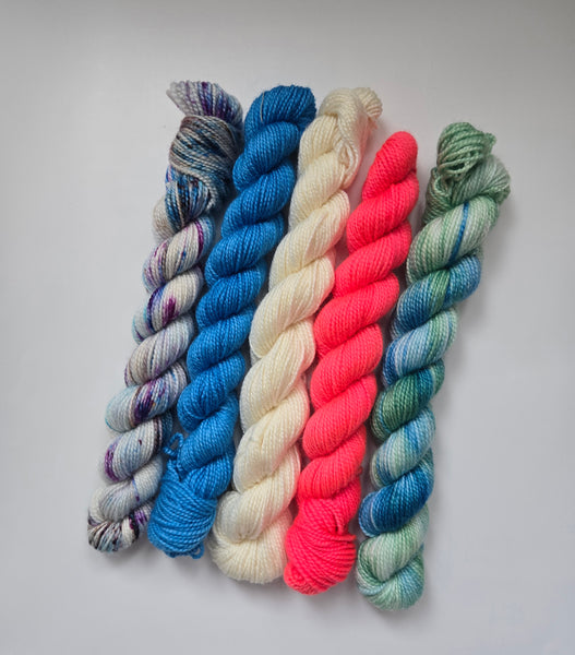 Tidal Bloom – 5 Mini Skein Fade Set